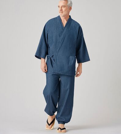 「日本の伝統服デニム作務衣（メンズ和装・浴衣・和装グッズ）」