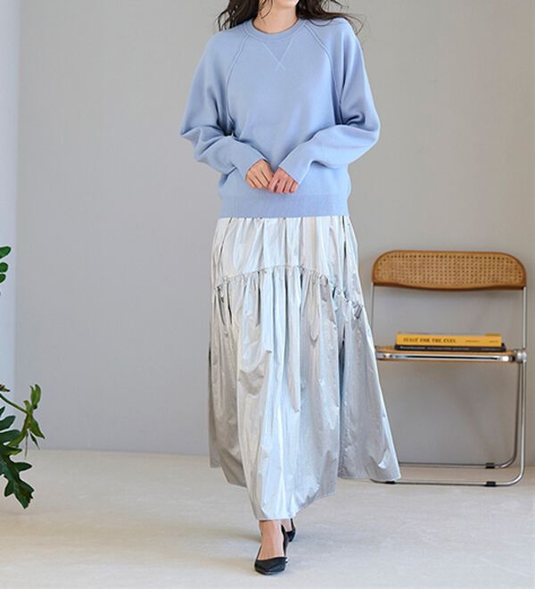 RANAN（ラナン）の「メタリックラウンドティアードスカート（ロングスカート）」｜詳細画像