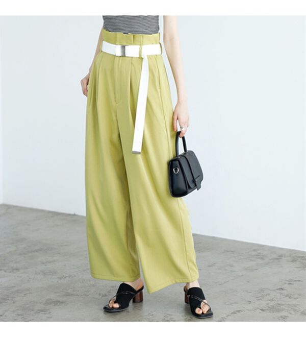 GeeRA（ジーラ）の「ベルト付ツイルパンツ（フルレングスパンツ）」｜詳細画像