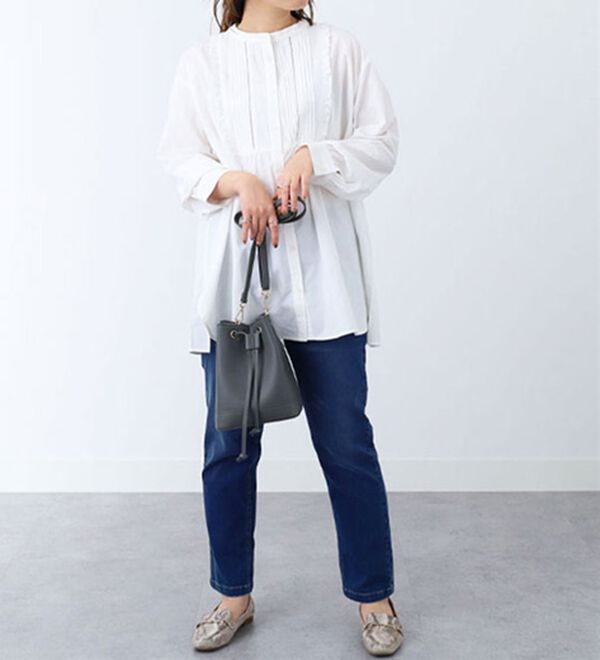 BELLUNA（ベルーナ）の「フリル使いピンタックシャツチュニック（チュニック）」｜詳細画像