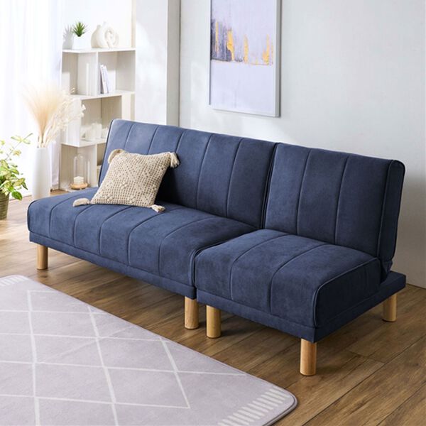 iellio（イエリオ）の「４ＷＡＹスタイリッシュソファベッド＜リクライニングソファ・カウチソファ・オットマンソファ・２人掛け・３人掛け・新生活＞（ソファ）」｜ネイビー