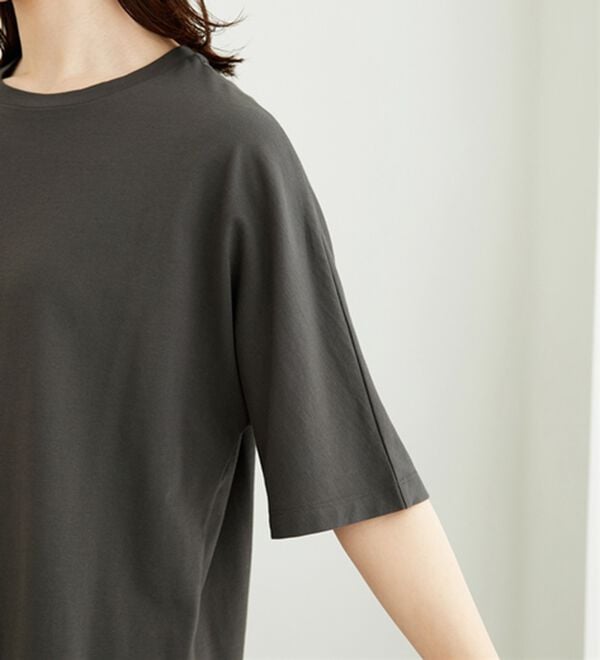 BELLUNA（ベルーナ）の「ひんやり！綿混裾ラウンドプルオーバー（カットソー）」｜詳細画像