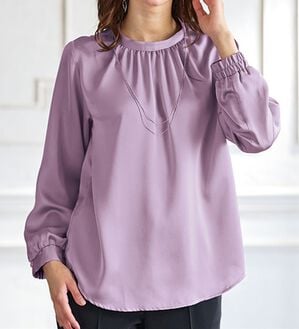 BELLUNA（ベルーナ）の「大人の艶感ヴィンテージサテン素材ブラウス（ブラウス）」｜詳細画像