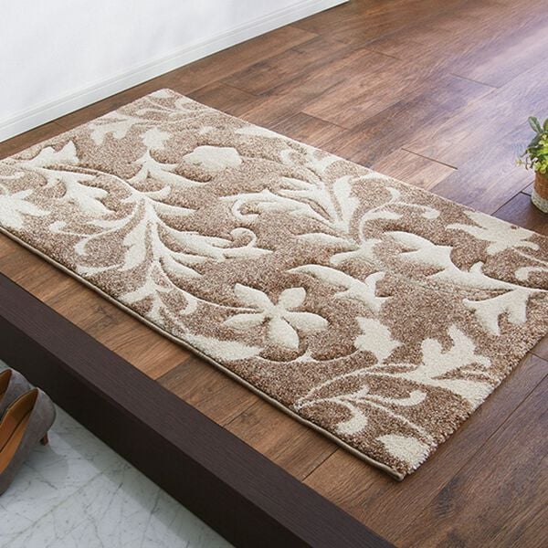 「トルコ製ウィルトン織玄関マット＜ネム＞（玄関マット）」｜ベージュ