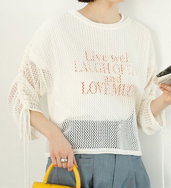 袖シャーリングメッシュニット - ベルーナ【公式】 