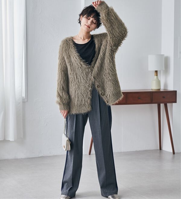 ロングフェザーシャギーオーバーカーデ - ベルーナ【公式】 