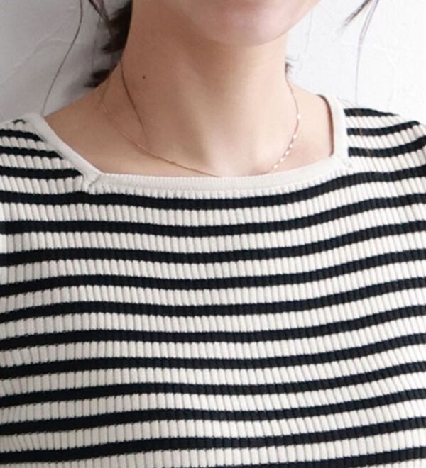 Pierrot（ピエロ）の「【選べるネック】パワーショルダーリブニット（ニット・セーター）」｜詳細画像