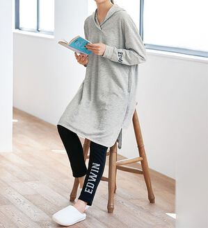 BELLUNA（ベルーナ）の「＜ＥＤＷＩＮ＞ミニ裏毛フードチュニックセットアップ（セットアップ）」｜詳細画像