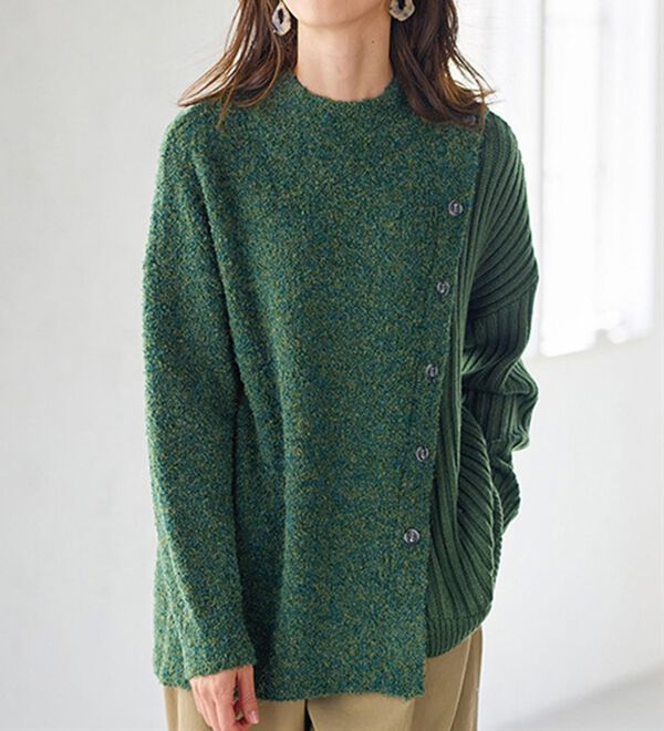 BELLUNA（ベルーナ）の「細見えボタンデザインニット（ニット・セーター）」｜詳細画像