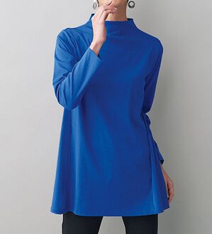 BELLUNA（ベルーナ）の「艶やかコットン１００％チュニック（チュニック）」｜ロイヤルブルー