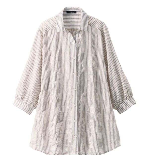 BELLUNA（ベルーナ）の「綿混テンセルぽこぽこシアーシャツチュニック（チュニック）」｜詳細画像