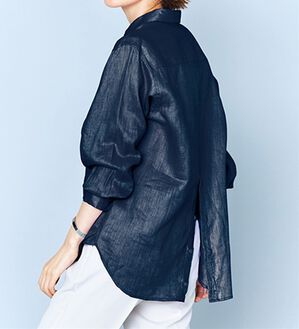 VINNO（ヴィノ）の「ノーザンリネン２ＷＡＹシャツ（シャツ）」｜ネイビー