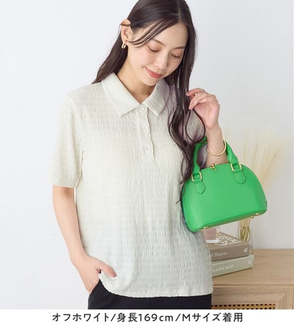 Viola e Viola（ヴィオラ エ ヴィオラ）の「ポコポコ素材ポロトップス（カットソー）」｜詳細画像