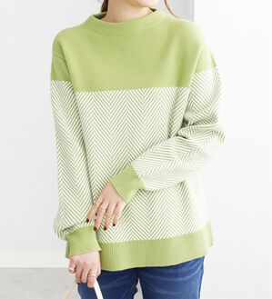 BELLUNA（ベルーナ）の「ヘリンボーン柄ニットプルオーバー（ニット・セーター）」｜詳細画像