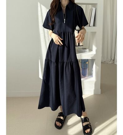 GeeRA（ジーラ）の「サッカーティアードハーフジップワンピース（その他ワンピース）」