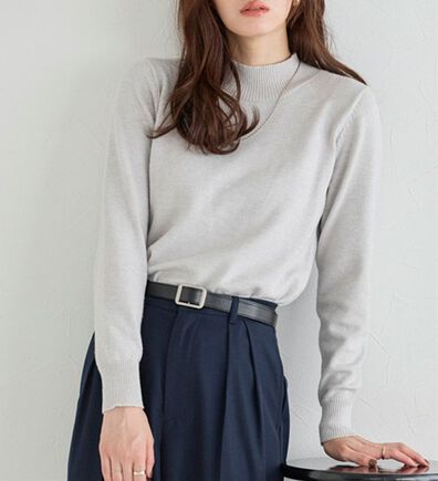 Pierrot（ピエロ）の「【Ｍ～３Ｌ】プレミアムカシミヤタッチハイネックニット（ニット・セーター）」