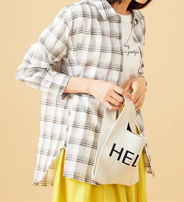 BELLUNA（ベルーナ）の「涼やか綿１００％シアー素材チェックシャツ（チュニック）」｜詳細画像