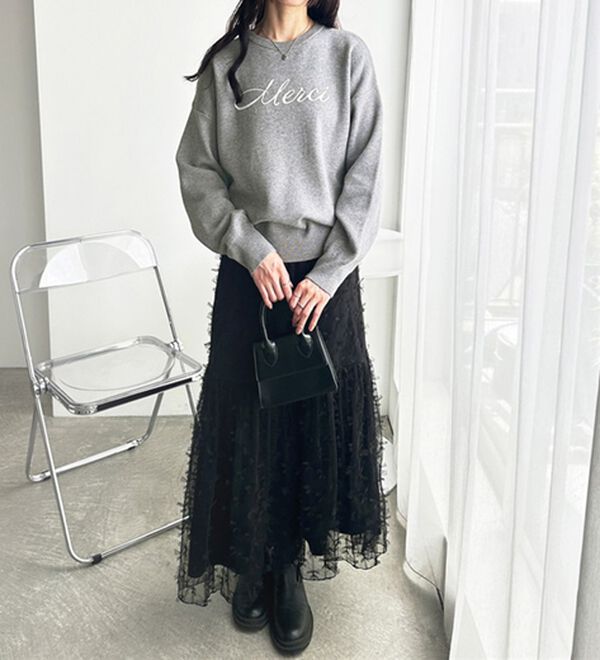GeeRA（ジーラ）の「チェーン刺しゅうニットプルオーバー（ニット・セーター）」｜詳細画像