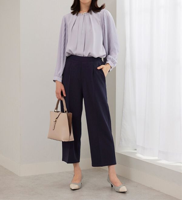 BELLUNA（ベルーナ）の「＜セレモニースタイル＞ジョーゼット素材ワイドパンツ（ワイドパンツ・ガウチョ）」｜詳細画像