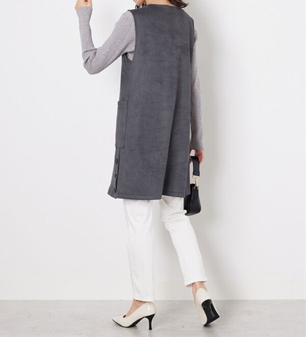 BELLUNA（ベルーナ）の「スエード調サイドボタンジャンパードレス（ジャンパースカート）」｜詳細画像