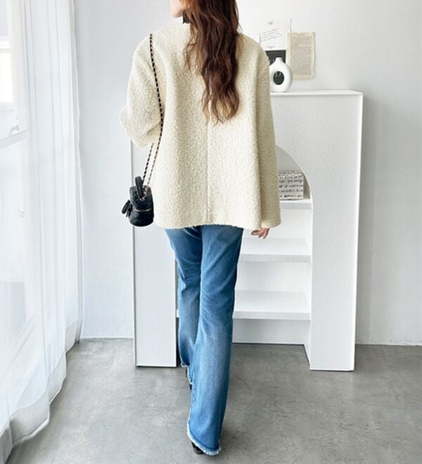 GeeRA（ジーラ）の「リングウールライク金ボタンジャケットコート（ハーフコート）」｜詳細画像