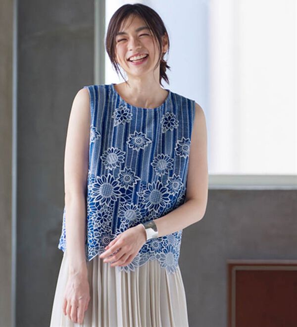 RANAN（ラナン）の「ひんやり！レース使いプルオーバー（ブラウス）」｜詳細画像