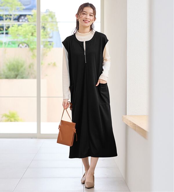 Viola e Viola（ヴィオラ エ ヴィオラ）の「なめらかポンチ　Iラインジャンスカ（ジャンパースカート）」｜詳細画像