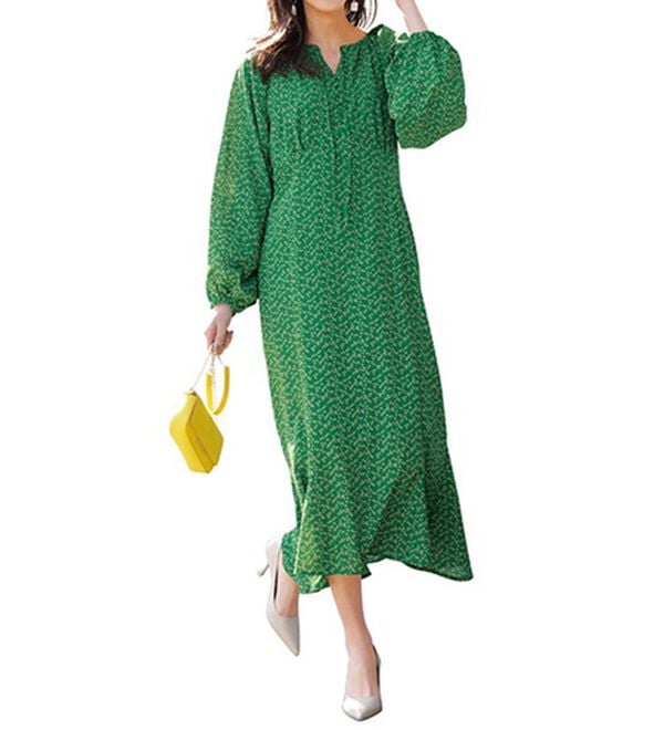 RANAN（ラナン）の「小花柄プリントマーメイドワンピース（プリントワンピース）」｜詳細画像