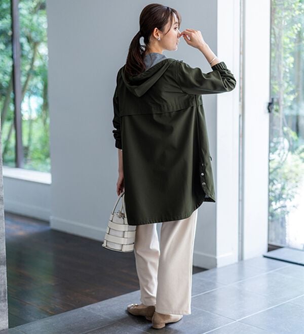 BELLUNA（ベルーナ）の「はっ水加工ボンディング素材ロング丈パーカー（ハーフコート）」｜詳細画像