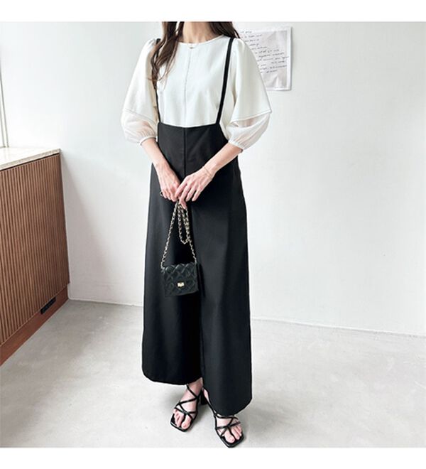 袖シアー切替ランタンスリーブトップス - ベルーナ【公式】