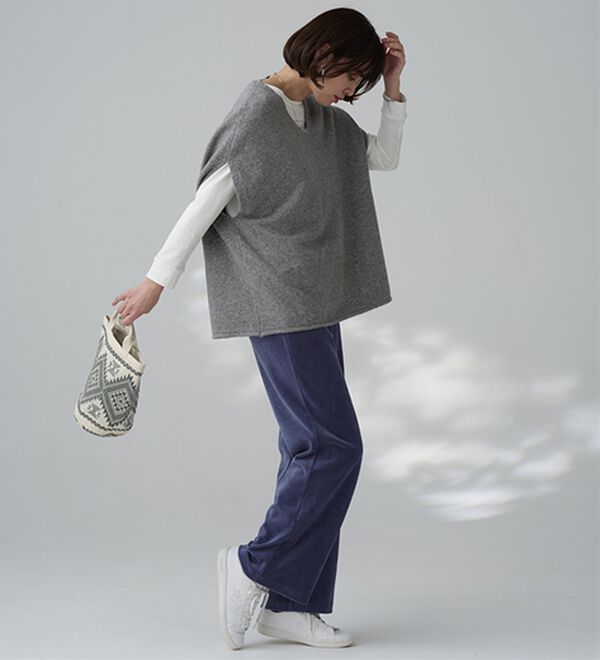 BELLUNA（ベルーナ）の「綺麗見えベロアワイドパンツ（フルレングスパンツ）」｜詳細画像