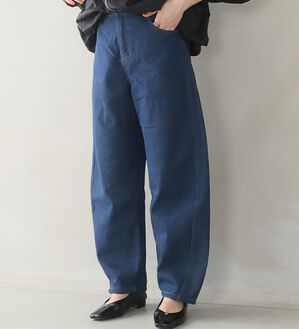 A HAPPY MARILYN（アハッピーマリリン）の「【Ｌ～８Ｌ】トレンドスタイルの、バレルパンツ。（ワイドパンツ・ガウチョ）」｜デニム／ネイビー