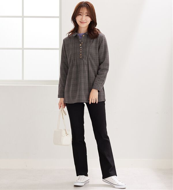 BELLUNA（ベルーナ）の「【ふわふわ裏ファー】パチパチしにくい裏ファーオーバーブラウス（ブラウス）」｜詳細画像