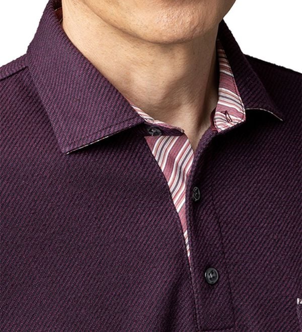 「＜コムルヴァン・オム＞ふっくら綿混素材の両面起毛ポロ（メンズポロシャツ）」｜詳細画像