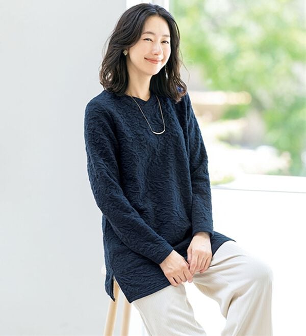 ルフラン（ルフラン）の「【３色組】花柄ふくれジャカードプルオーバー（カットソー）」｜詳細画像