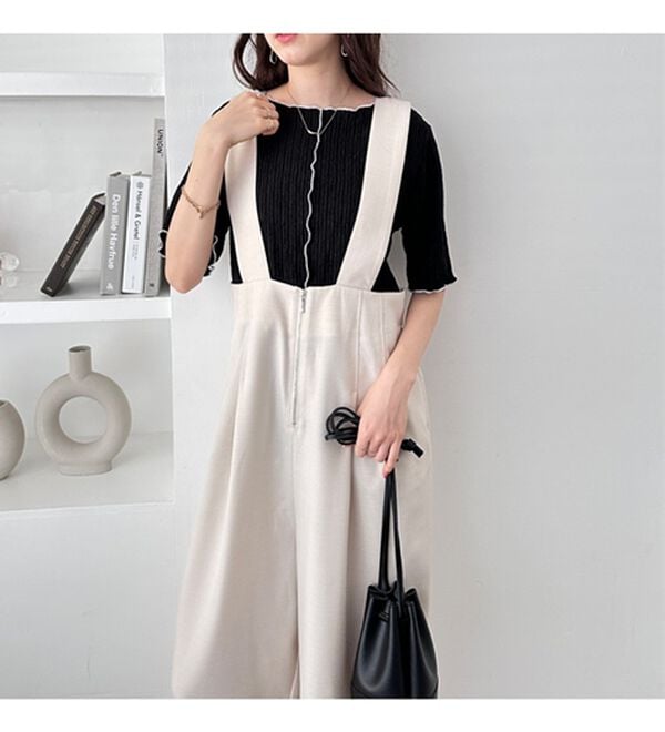 GeeRA（ジーラ）の「フロントジップハイウエストサロペット（オールインワン）」｜詳細画像