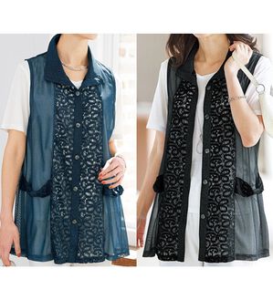 BELLUNA（ベルーナ）の「【２枚組】レース使いサマーベスト（ベスト）」｜2枚組