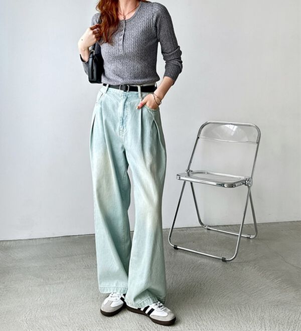 GeeRA（ジーラ）の「２タックワイドデニムパンツ（フルレングスパンツ）」｜詳細画像