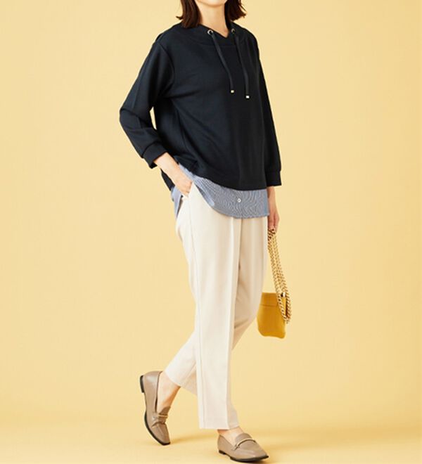 BELLUNA（ベルーナ）の「ワイドネックデザインシャツ切替チュニック（チュニック）」｜詳細画像