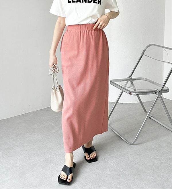 GeeRA（ジーラ）の「【着回し力◎】楽ちんすっきり見え！リブロングスカート（ロングスカート）」｜詳細画像