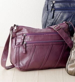 「風合いやわらかショルダーバッグ（ショルダーバッグ）」｜パープル