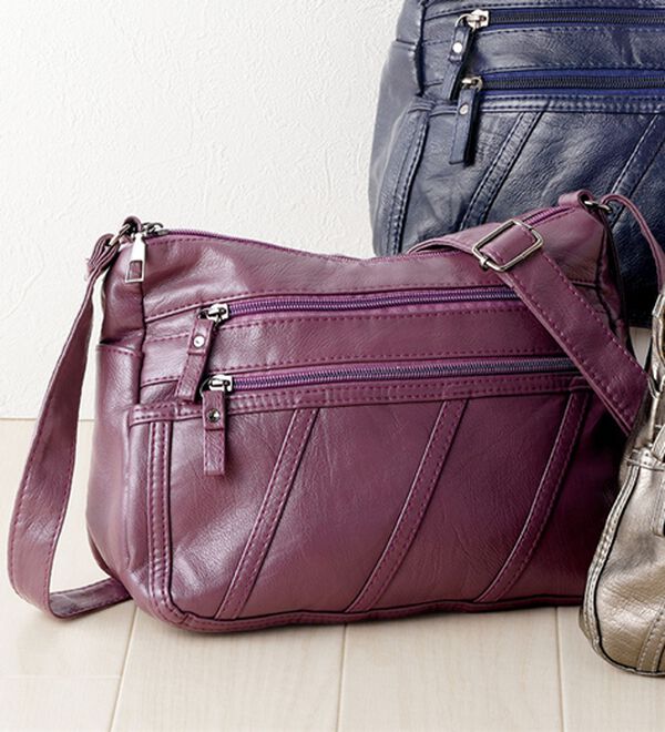 「風合いやわらかショルダーバッグ（ショルダーバッグ）」｜パープル