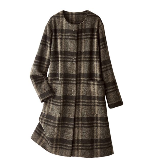 ルフラン（ルフラン）の「ウール入り　ビッグチェックコート（ロングコート）」｜詳細画像