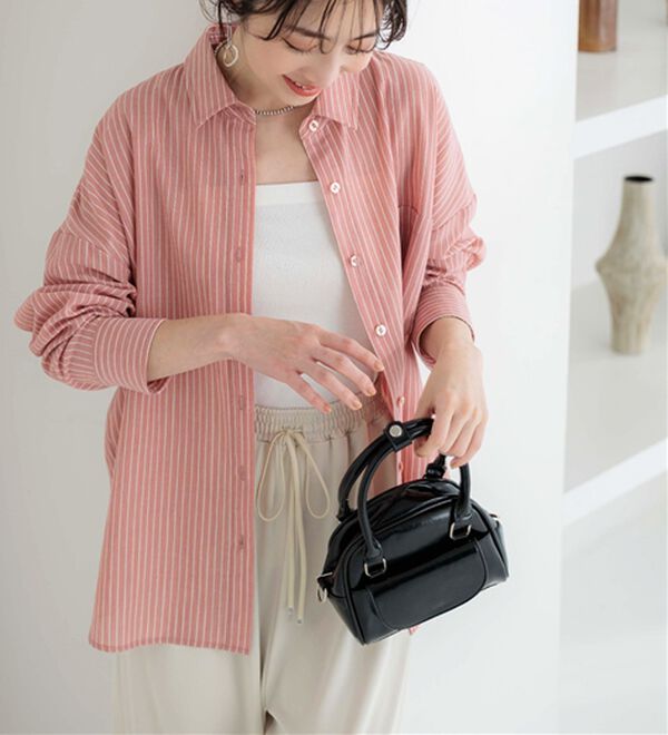 BELLUNA（ベルーナ）の「【接触冷感】透け感バックシャーリングシャツ（シャツ）」｜詳細画像