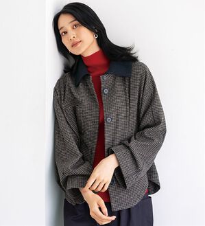 BELLUNA（ベルーナ）の「ロングコートまではいらない日に　ウール調ショートコート（ショートコート）」｜グレー系