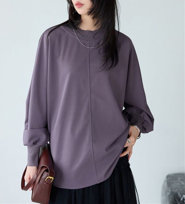 BELLUNA（ベルーナ）の「Ｔシャツ感覚なのにきちんとブラウス見え！カットジョーゼットプルオーバー（ブラウス）」｜詳細画像