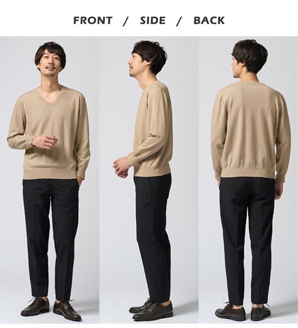 REMEN'S（リメンズ）の「【洗える】やわらかタッチＶネックセーター（メンズニット・セーター）」｜詳細画像