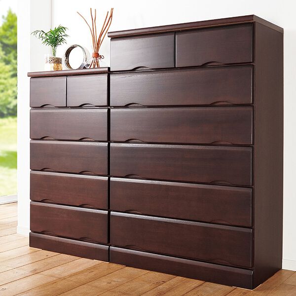 「日本製サイズが選べる天然木多サイズチェスト（衣類・布団収納）」｜詳細画像