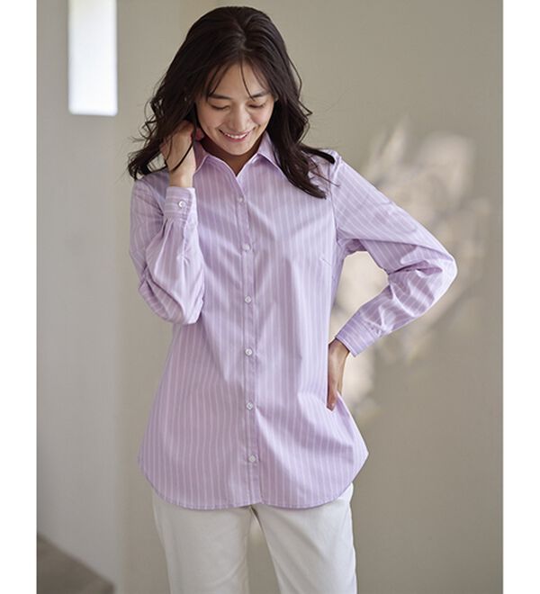 BELLUNA（ベルーナ）の「【選べる袖丈】洗える！ストレッチイージーケアシャツ（シャツ）」｜詳細画像