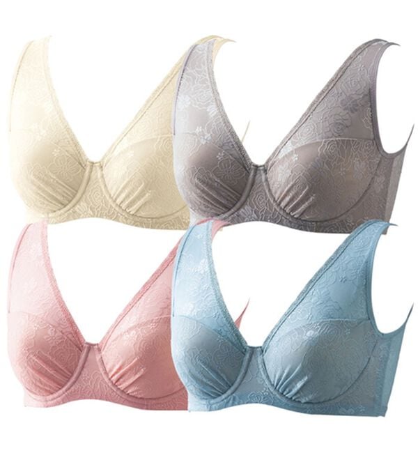 LAVIENNE（ラヴィエンヌ）の「もう苦しくない！アンダーが呼吸するワイヤーブラ（ブラジャー）」｜4色組